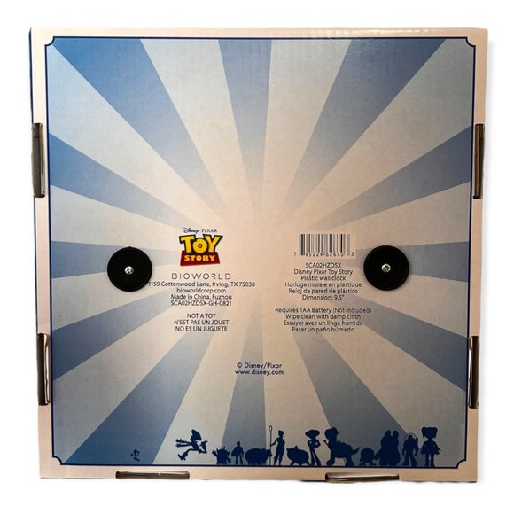 Cartoon Toy Story, Aliens Wall Clock 9,5”/23cm, Watches, Home Décor, Toy, White - Picture 3 of 3